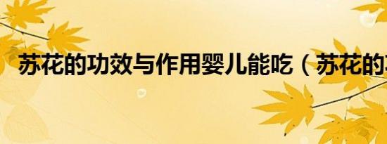 苏花的功效与作用婴儿能吃（苏花的功效）