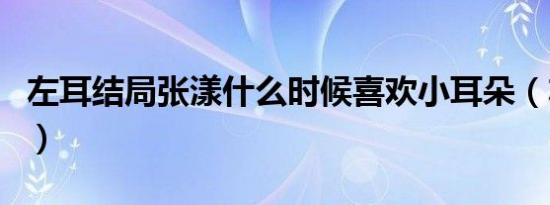 左耳结局张漾什么时候喜欢小耳朵（左耳结局）