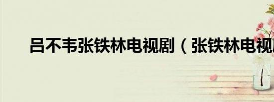 吕不韦张铁林电视剧（张铁林电视剧）