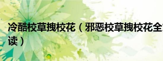 冷酷校草拽校花（邪恶校草拽校花全文免费阅读）