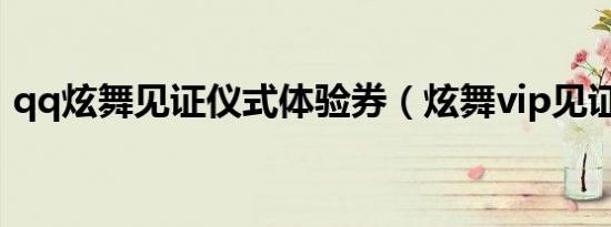 qq炫舞见证仪式体验券（炫舞vip见证仪式）