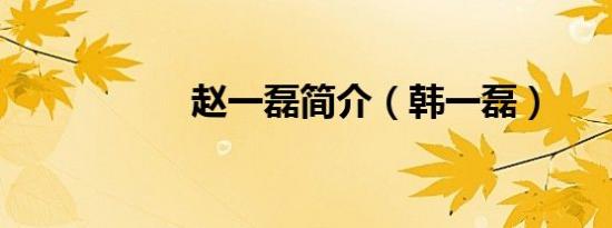 赵一磊简介（韩一磊）
