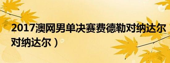 2017澳网男单决赛费德勒对纳达尔（费德勒对纳达尔）