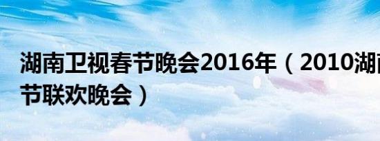湖南卫视春节晚会2016年（2010湖南卫视春节联欢晚会）