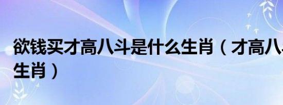欲钱买才高八斗是什么生肖（才高八斗是什么生肖）