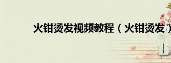 火钳烫发视频教程（火钳烫发）