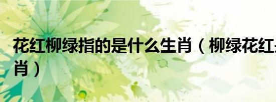 花红柳绿指的是什么生肖（柳绿花红是什么生肖）