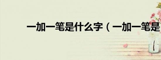 一加一笔是什么字（一加一笔是）