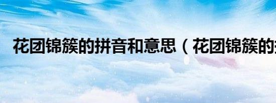 花团锦簇的拼音和意思（花团锦簇的拼音）