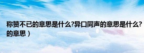 称赞不已的意思是什么?异口同声的意思是什么?（称赞不已的意思）