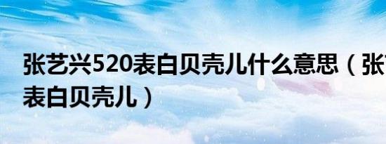 张艺兴520表白贝壳儿什么意思（张艺兴520表白贝壳儿）
