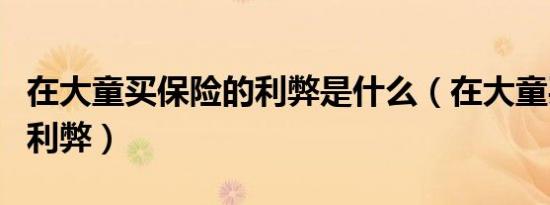 在大童买保险的利弊是什么（在大童买保险的利弊）