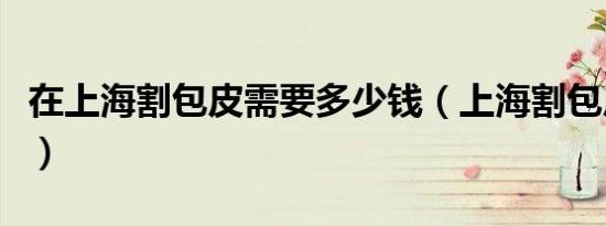 在上海割包皮需要多少钱（上海割包皮多少钱）