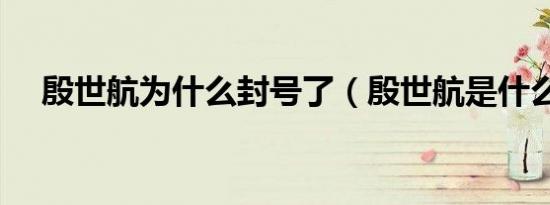 殷世航为什么封号了（殷世航是什么梗）