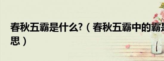 春秋五霸是什么?（春秋五霸中的霸是什么意思）