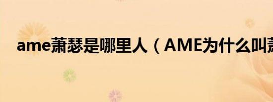 ame萧瑟是哪里人（AME为什么叫萧瑟）