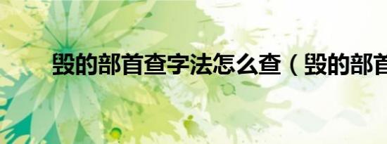 毁的部首查字法怎么查（毁的部首）