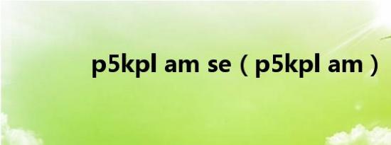 p5kpl am se（p5kpl am）