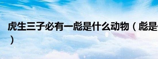 虎生三子必有一彪是什么动物（彪是什么动物）