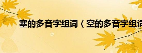 塞的多音字组词（空的多音字组词）