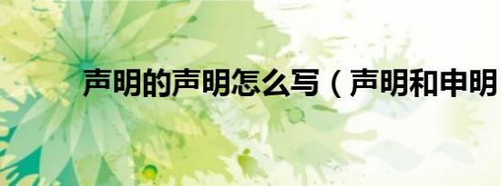 声明的声明怎么写（声明和申明）