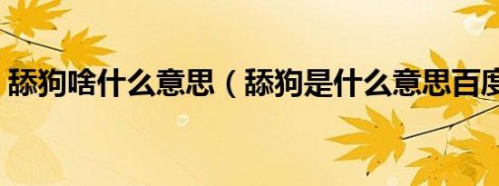 舔狗啥什么意思（舔狗是什么意思百度知道）