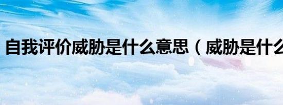 自我评价威胁是什么意思（威胁是什么意思）