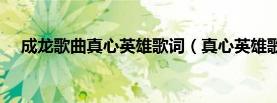 成龙歌曲真心英雄歌词（真心英雄歌词）