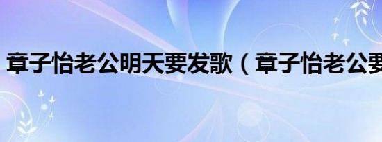 章子怡老公明天要发歌（章子怡老公要发歌）