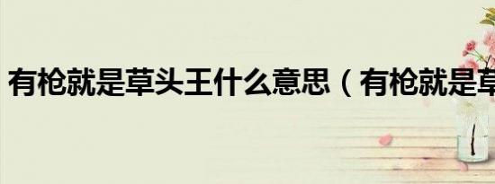 有枪就是草头王什么意思（有枪就是草头王）