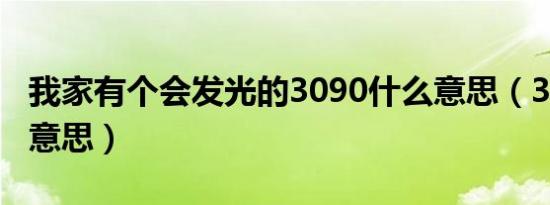 我家有个会发光的3090什么意思（3090什么意思）