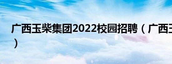 广西玉柴集团2022校园招聘（广西玉柴集团）