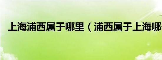 上海浦西属于哪里（浦西属于上海哪个区）