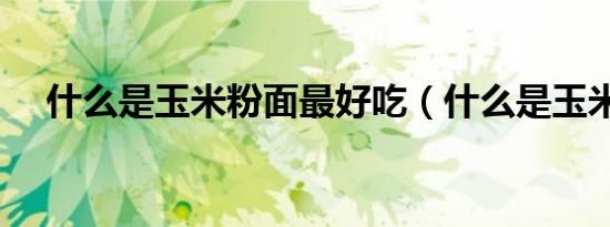 什么是玉米粉面最好吃（什么是玉米粉）