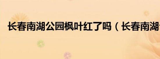 长春南湖公园枫叶红了吗（长春南湖公园）