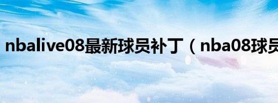 nbalive08最新球员补丁（nba08球员补丁）