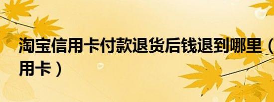 淘宝信用卡付款退货后钱退到哪里（淘宝 信用卡）