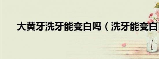 大黄牙洗牙能变白吗（洗牙能变白吗）