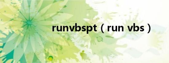 runvbspt（run vbs）