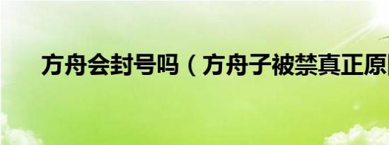 方舟会封号吗（方舟子被禁真正原因）