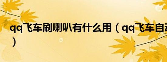 qq飞车刷喇叭有什么用（qq飞车自动刷喇叭）