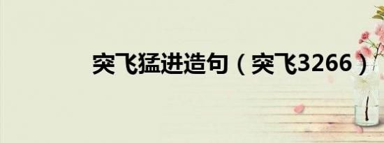 突飞猛进造句（突飞3266）