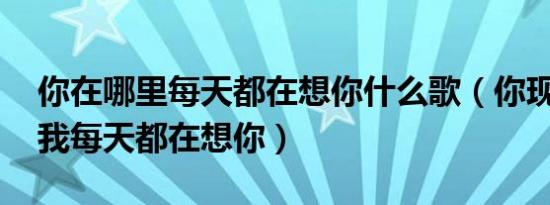 你在哪里每天都在想你什么歌（你现在哪里 我每天都在想你）