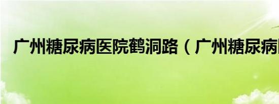 广州糖尿病医院鹤洞路（广州糖尿病医院）