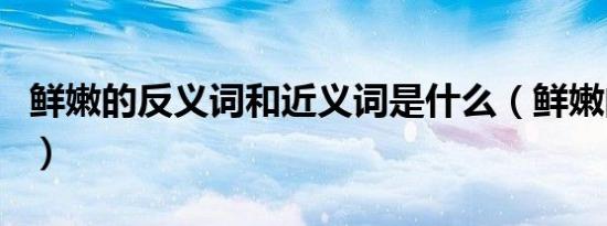 鲜嫩的反义词和近义词是什么（鲜嫩的反义词）