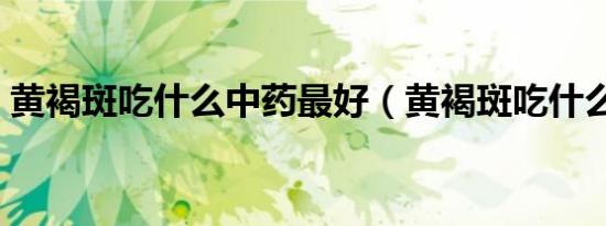 黄褐斑吃什么中药最好（黄褐斑吃什么中药）