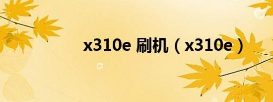 x310e 刷机（x310e）