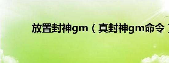 放置封神gm（真封神gm命令）