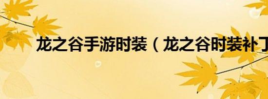龙之谷手游时装（龙之谷时装补丁）