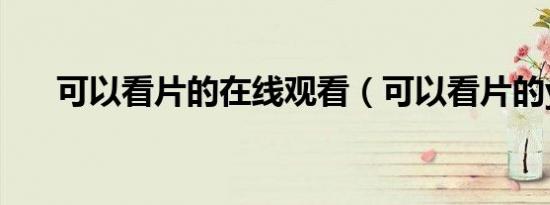 可以看片的在线观看（可以看片的yy）